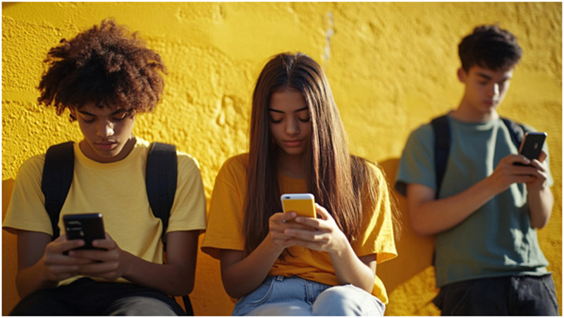 Teens on cellphones